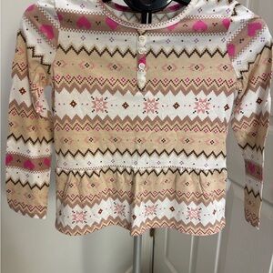 The Children's Place Beige and Pink Patterned Long Sleeve Top
